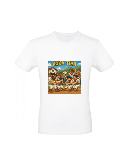 T-shirt en coton Xoka Tira – illustration basque imprimée