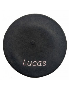 Maxi Béret basque personnalisé noir brodé O35