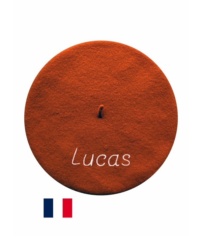 Béret Basque orange personnalisé – fabrication...