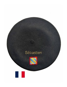 Béret bourgogne personnalisé noir – fabrication à...