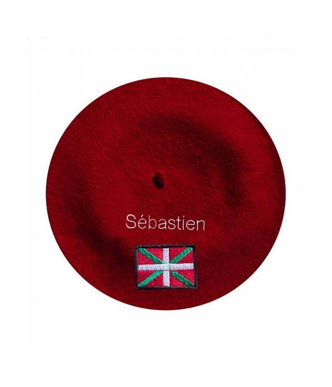 Béret Drapeau Basque personnalisé brodé