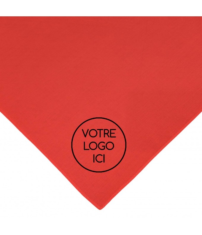 Foulard rouge impression numérique logo noir