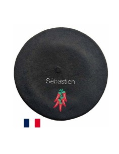 Béret piment personnalisé noir – fabrication à Bayonne,...