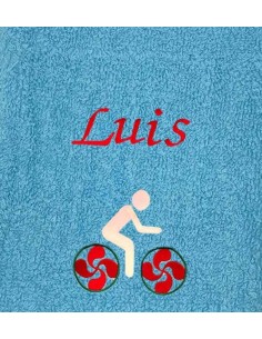 Drap de bain personnalisé prénom – motif Cyclisme Pays...