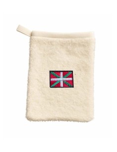Gant de toilette enfant – motif drapeau basque brodé